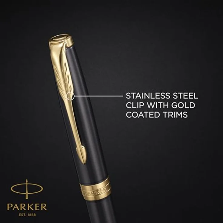 Parker Pen SONNET Füllfederhalter mit grauem Lack und goldener PVD-Beschichtung, luxuriöses Design – Bild 4