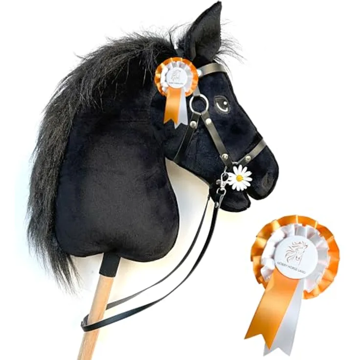 Hobby Horse Land Stormy A3 – Steckenpferd mit Trense komplett, hochwertiges Design, langlebige Materialien, sicher für Kinder ab 5 Jahren