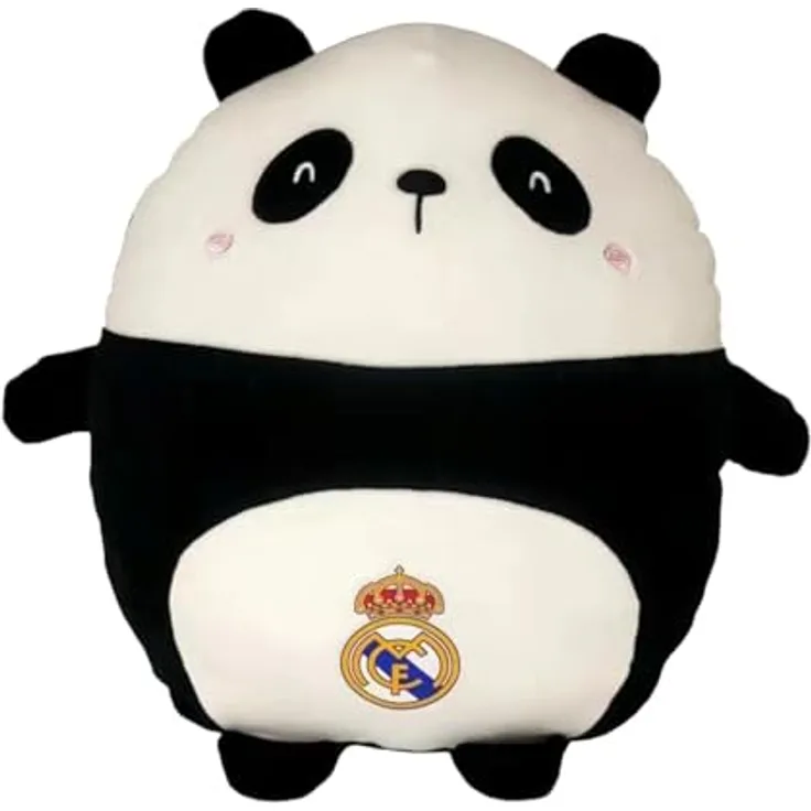 Real Madrid Panda-Plüschtier, weiches Squishy Design, 30 cm, beige