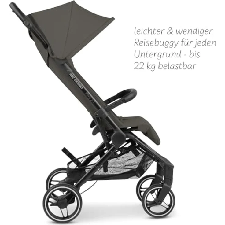 ABC Design Reisebuggy Ping 2 Trekking - Kinderbuggy mit großen Rädern, flacher Liegeposition und kompaktem Faltmaß - ab Geburt bis 22 kg - Cloud – Bild 2