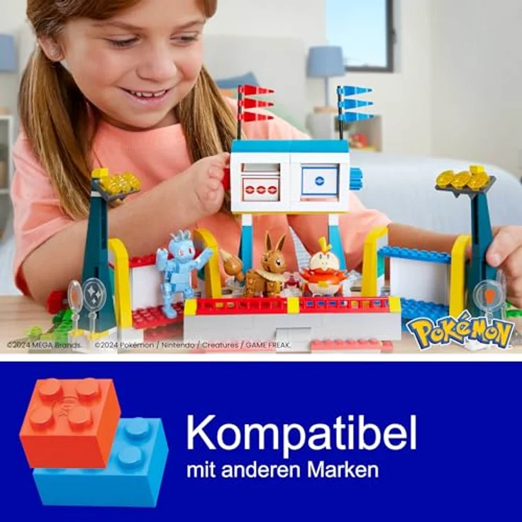 MEGA Pokémon Adventure Builder Stadio, Klemmbausteine mit integrierter Trainingsarena, Pokéball-Station und funktionierender Tür – Bild 6