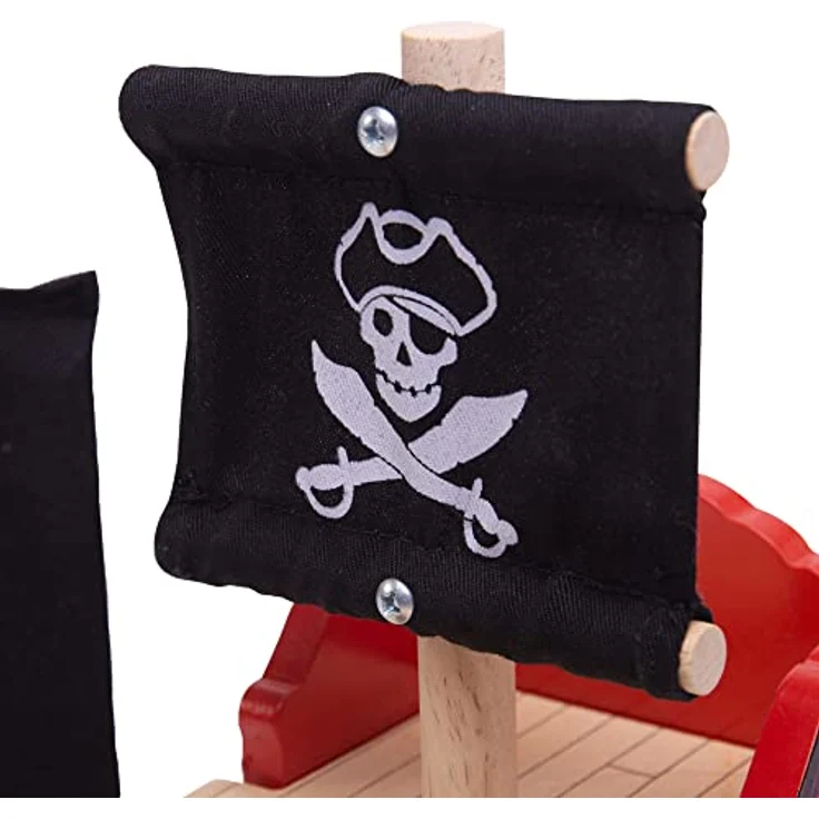 Bigjigs Rail Piratenschiff, Modellbau Zubehör für Kinder ab 3 Jahren, 225mm Länge, nachhaltig hergestellt – Bild 5