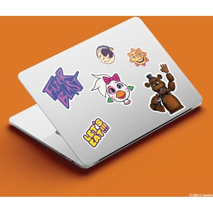 FaNaTtik Five Nights at Freddy's Tech Sticker Pack, 4 Bögen mit 47 wiederverwendbaren Vinyl-Aufklebern – Bild 4