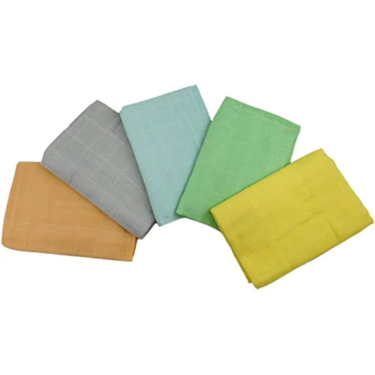 avo + cado Bunte Mulltücher - 100% Biobaumwolle, 80x80 cm, 5 Stück, hochsaugfähiges Tuch, vielseitig als Spucktuch, Stilltuch, Wickelauflage, Pucktuch – Bild 4