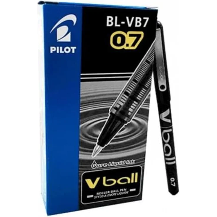 Pilot Vball 7 Liquid Ink Rollerball, 0.7 mm Nadelspitze, Box mit 12 Stiften, schwarz – Bild 4