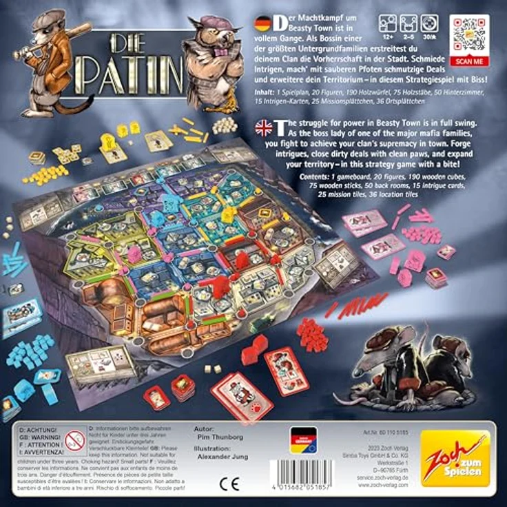 Zoch Die Patin - Knallhartes Strategiespiel ab 12 Jahren, taktisches Brettspiel für 2-5 Spieler, ca. 30 Min. Spiel-Dauer, Made in Germany – Bild 2