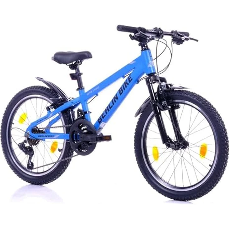 BERLIN BIKE Mountainbike MTB1 Kid: 20 Zoll Aluminiumrahmen, 21-Gang Shimano, Mountainbike für Kinder bis 140 cm Körpergrösse (Blau) – Bild 2