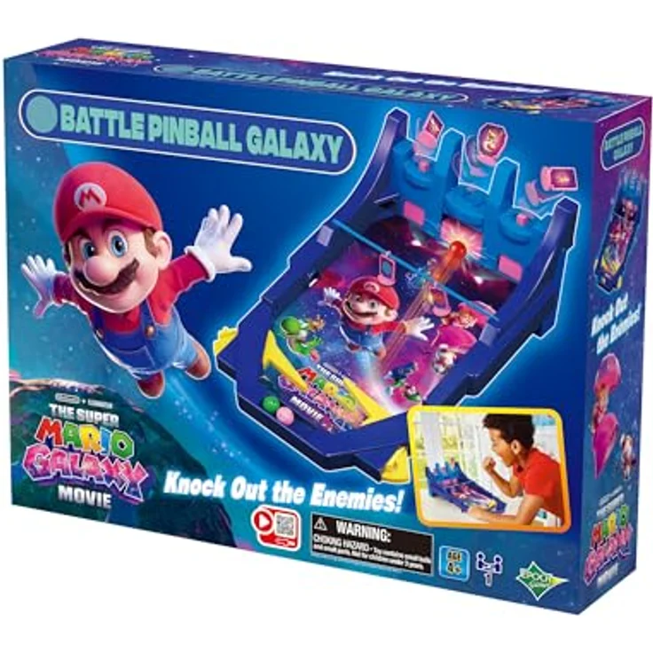 EPOCH Games 7629 Super Mario Galaxy Movie Battle Pinball Game, Tisch Flipper und Geschicklichkeitsspiel für Kinder ab 4 Jahren, Party Spiel ohne Batterien – Bild 2