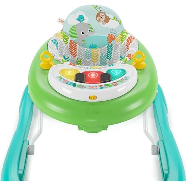 Bright Starts, Tiny Trek 2-in-1 Baby Aktivität Lauflernhilfe mit Spielzeugstation, verstellbarer Höhe und leicht faltbarem Rahmen, Dschungel Ranken Alter 6 Monate+ – Bild 7