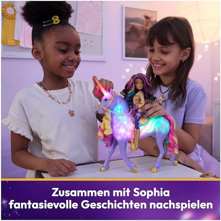 Spin Master Anziehpuppe Unicorn Academy - Interactive Rainbow Light-Up Wildstar & Sophia (Set), mit Licht- & Soundeffekt, Netflix-Serie-Unicorn Academy – Bild 6