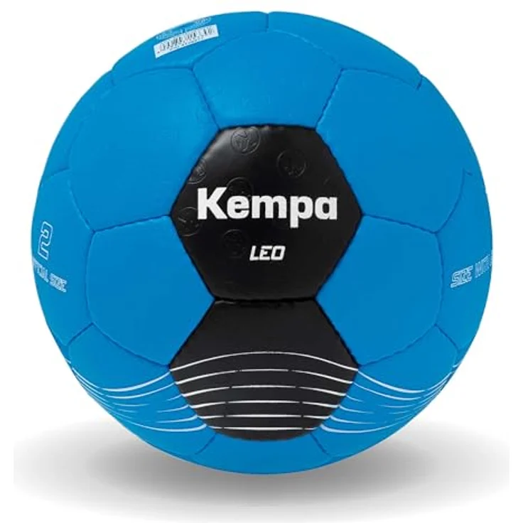 Kempa Leo Handball, strapazierfähiger Trainings- und Spielball für Kinder und Erwachsene, Größe 0-3, kempablau/schwarz – Bild 1