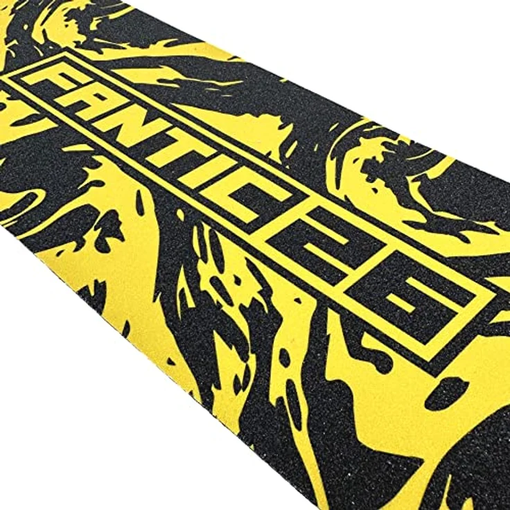 Fantic26 Stuntscooter Fantic26 Stunt-Scooter Griptape 58,5cm x 15,5cm Swirl Schwarz/Gelb, reißfestes/wasserfestes PVC Material, optimaler Grip, F26 Logo – Bild 2