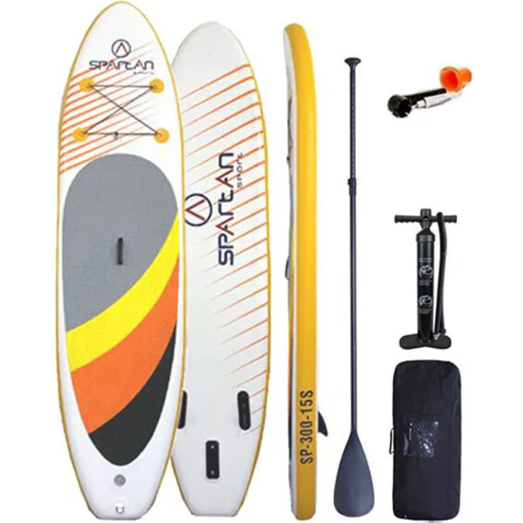 Spartan SUP SPARTAN 300 x 76 x 15 cm bis zu 130 kg, Stand Up Paddle Board Set mit Aluminium Paddel und Transporttasche
