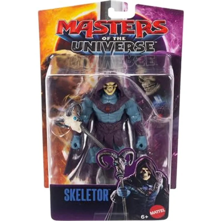 Masters of the Universe Skeletor Actionfigur, ca. 14 cm groß mit Havoc-Stab, bewegliche Gelenke, mehrfarbig, Kunststoff – Bild 6
