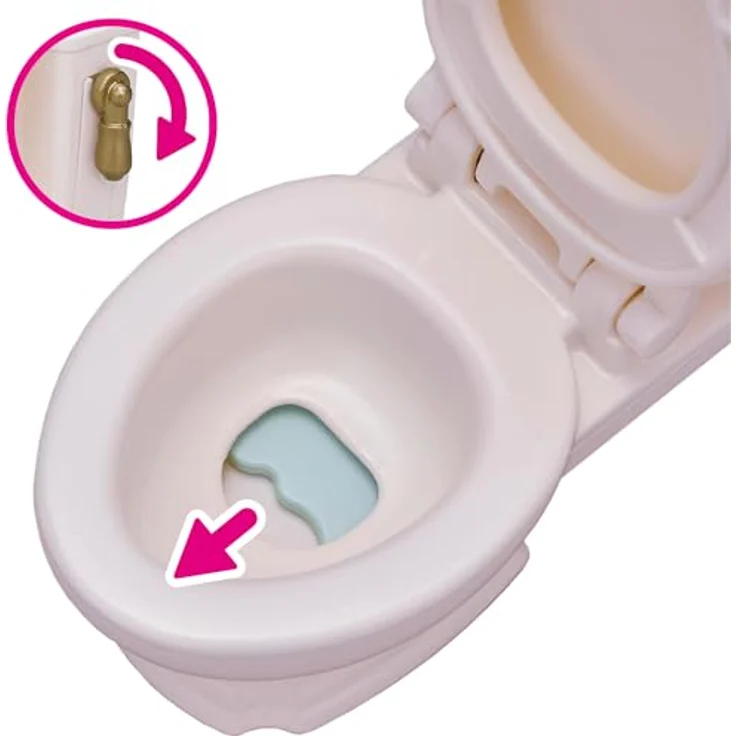 Sylvanian Families 5740 Toiletten-Set, Puppenhaus Möbel mit Toilette und Spülfunktion, inkl. Waschbecken und Babysitz – Bild 5