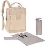 LÄSSIG Vividal Backpack humus Wickelrucksack mit Nachhaltigem Design, Kinderwagenbefestigung, Isolierter Flaschenhalter