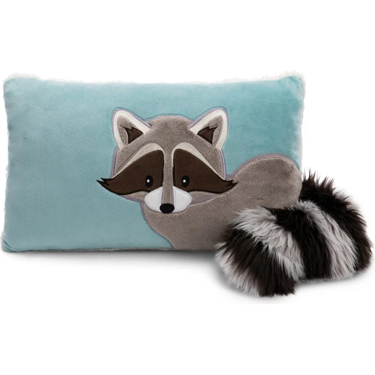 Nici Kuscheltier Nici Kissen Waschbär Lenno 43 x 25 cm, kuschelweicher Plüsch, hellblau/grau – Bild 1