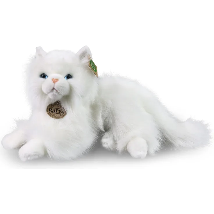 RAPPA Plüsch Perserkatze weiß, 30 cm, umweltfreundlich, liegend