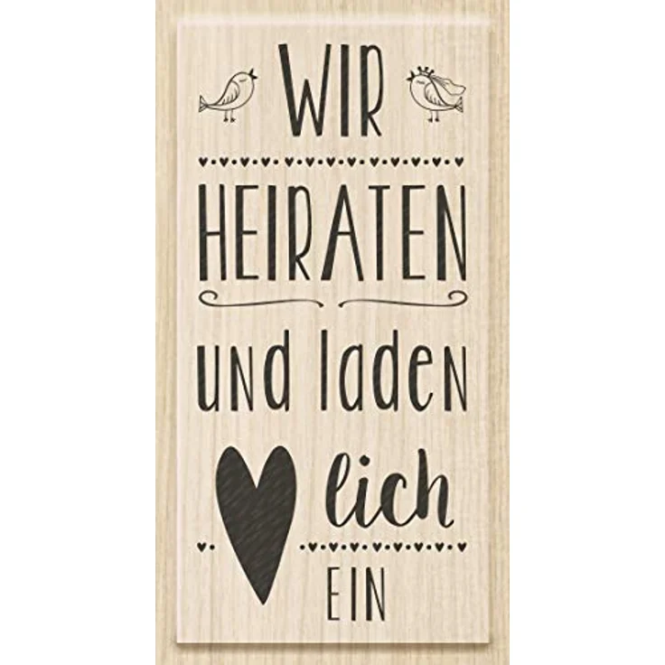 Knorr Prandell HEYDA 211800014 Stempel aus Holz (Hochzeit) 4,3 x 8,6 cm, Buche, matt lackiert – Bild 4