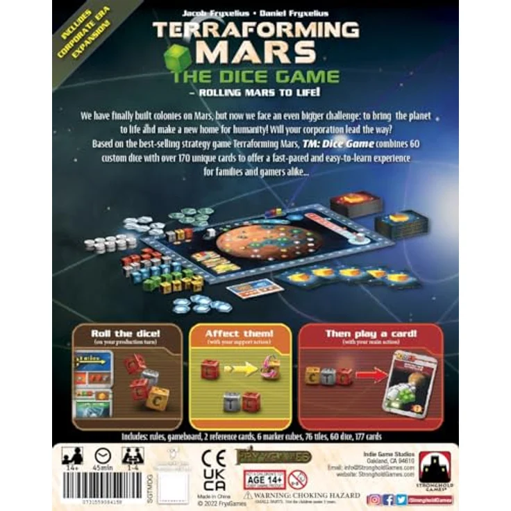 Stronghold Games Terraforming Mars Würfelspiel, kartengesteuertes Spiel mit speziellen Ressourcenwürfeln und vielfältigen Unternehmensstrategien – Bild 3