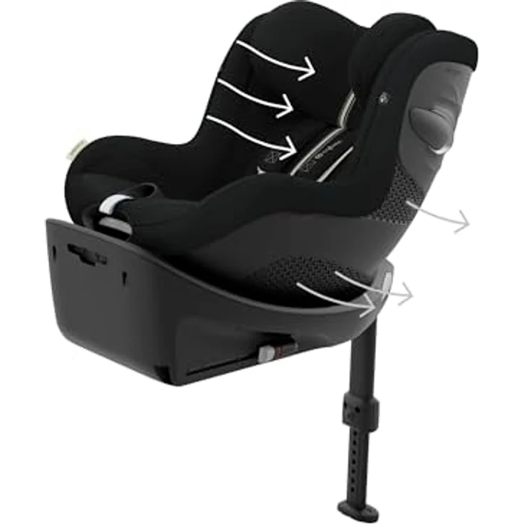 Cybex Sirona G I-Size Plus, Reboard Kindersitz für Kinder ab 61 cm bis 105 cm, Moon Black – Bild 9