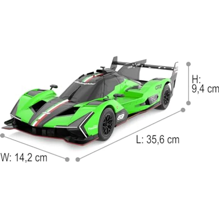 Jamara Germany Lamborghini SC63 LMDH 1:24 grün 2,4GHz, Offiziell lizensiertes Deluxe Car Modell, Roboterlackierung, bis zu 9 Km/h Geschwindigkeit – Bild 3
