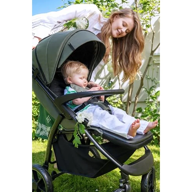 MoMi Kinder-Buggy Miya, Einhand-Faltsystem, große EVA-Räder, XXL-Verdeck, inkl. Zubehör bis 22 kg – Bild 12