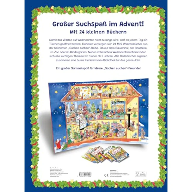 Ravensburger Spielzeug-Adventskalender Mein großer Sachen suchen Adventskalender, 24 Mini-Pappbilderbücher für Kinder ab 2 Jahren, Weihnachtsthemen und Lieblingsmotive – Bild 2