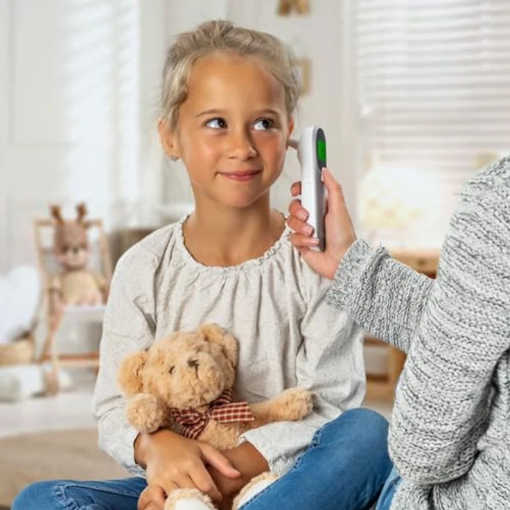 Reer Infrarot-Thermometer, Körpertemperaturmessung für Ohr und Stirn, mit Babymodus und beleuchtetem Display – Bild 8