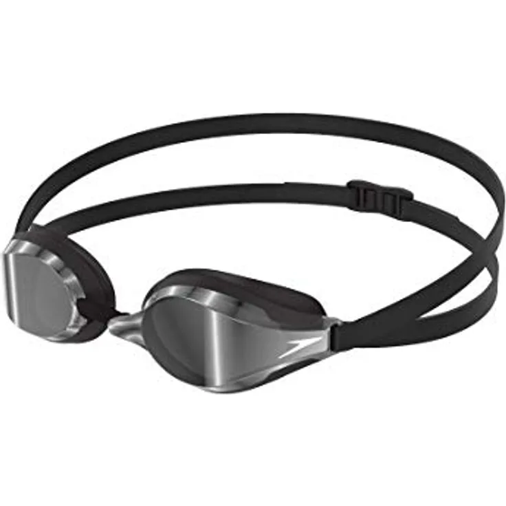 Speedo Fastskin Speedsocket 2 Schwimmbrille, bequeme Passform, Anti-Fog-Gläser, schwarz und silber, Erwachsene Unisex Größe
