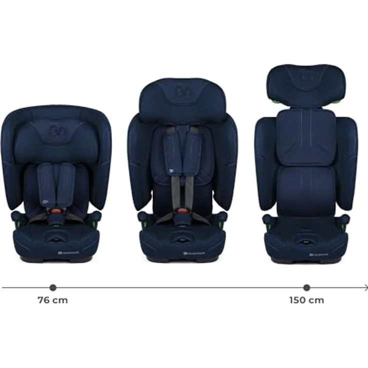 Kinderkraft Fix2Go Autokindersitz, 9-36 kg, mit Schlaffunktion und SAFERIDE Sensor, Navy – Bild 3