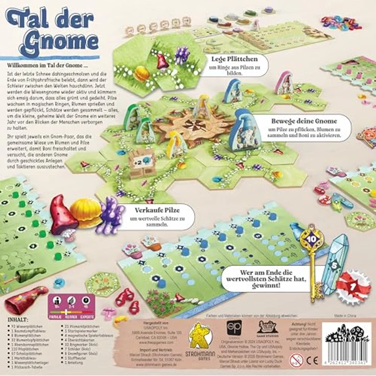 Strohmann Games Tal der Gnome, Brettspiel für 2-4 Spieler – Taktik und Natur für Genießer, Deutsch – Bild 3