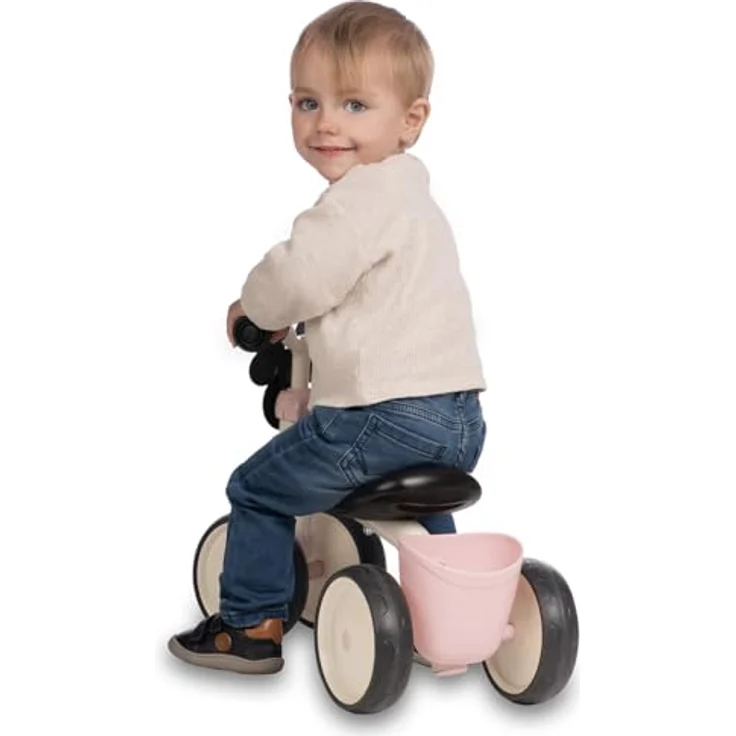 Smoby Minnie Rookie Ride-On, Retro-Laufrad im Minnie Maus Design mit vier Rädern und leisen Reifen – Bild 4