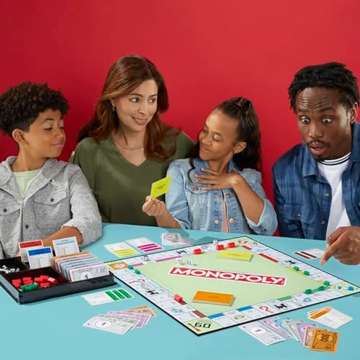 Hasbro Monopoly, Brettspiel mit Aufbewahrungsfach und größeren Spielfiguren, Spanische Edition – Bild 7