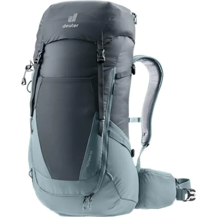 Deuter Futura Wanderrucksack, Aircomfort System, Active Comfort Fit, große Frontöffnung, grau