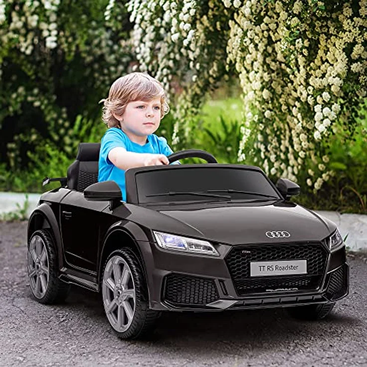 HOMCOM Elektro-Kinderauto Kinderfahrzeug für Kinder 3-5 Jahre, mit Fernbedienung, Belastbarkeit 25 kg, bis 3 km/h, Schwarz – Bild 2