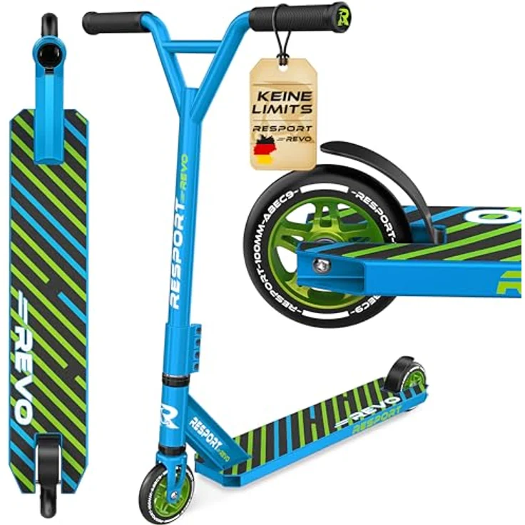 RE:SPORT Revo Stunt Scooter, Profi Stuntroller mit 100mm PU Wheels, ABEC 9 Kugellager, Y-Bar und Ständer für Kinder & Erwachsene – Bild 1