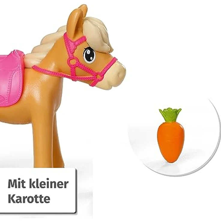 BABY born Minis, Minipuppe mit Pferd, Spielset Pferdespaß, 7 cm große Puppe Kim mit Pferd und Möhre, 906149, Zapf Creation – Bild 5