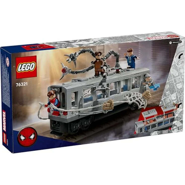 LEGO ǀ Marvel Spider-Man vs. Doc Ock: Showdown in der U-Bahn - Kreatives Spielzeug mit Minifiguren, U-Bahn Zugmodell für Jungen und Mädchen ab 9 Jahren - 76321 – Bild 4