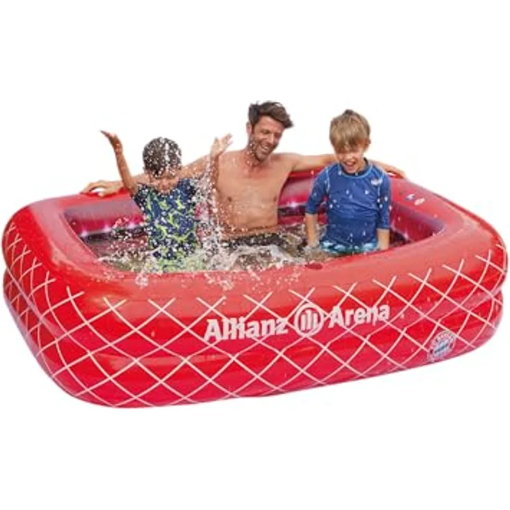 Happy People Planschbecken 16073 FCB Family Pool, aufblasbares Pool in Allianz Arena Optik, 200 x 150 x 50 cm, 100% PVC, offizieller FC Bayern Fanartikel – Bild 3