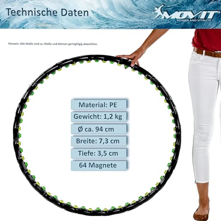 MOVIT® Hip Hoop, Hula Hoop Reifen, 64 Magneten, Ø 96 cm – Bild 5