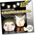 folia 42300 - Faltblätter aus Lichterpapier, weiß, ca. 30 x 30 cm, 12 Blatt, schwer entflammbares Papier, inklusive Faltanleitungen