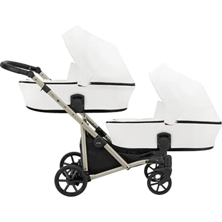 Kunert BRAV DUO 2in1 Doppelkinderwagen, flexibel und kompakt für zwei Kinder, in Weiß – Bild 2