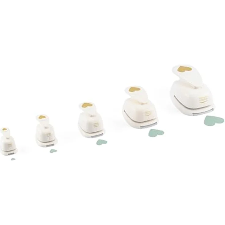 Vaessen Creative Motivstanzer Set, 5 Stanzer Herzen, präzise und vielseitig einsetzbar, für Papier bis 250 g – Bild 2