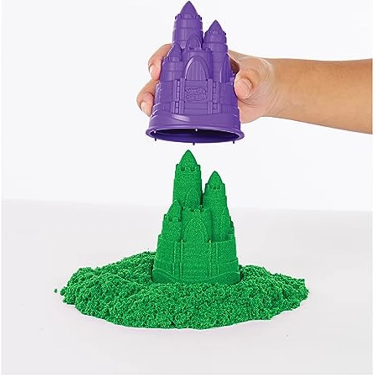 Spin Master Kinetic Sand Kreativset, 454 g in Grün, mit Förmchen und Schäufelchen für kreatives Spielen – Bild 9