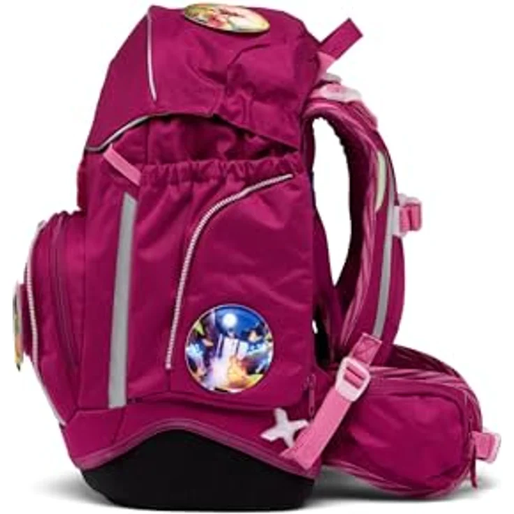 ergobag Schulranzen pack Set, 6-tlg., ergonomisch verstellbar, farbenfrohe Designs mit individuellen Kletties – Bild 3