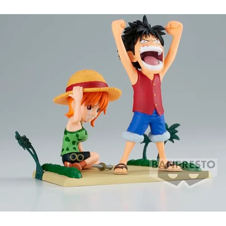 Banpresto One Piece World Collectable Actionfigur, Monkey D. Luffy & Nami, 7 cm, Mehrfarbig, Sammlerfigur, offiziell lizenziert – Bild 4