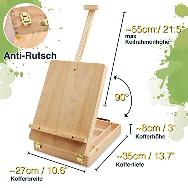Artina 28tlg Malset Florenz im Malkoffer, Acrylfarben Set mit 18x 12ml Farben, Kofferstaffelei und Zubehör, für Einsteiger & Hobbykünstler – Bild 3