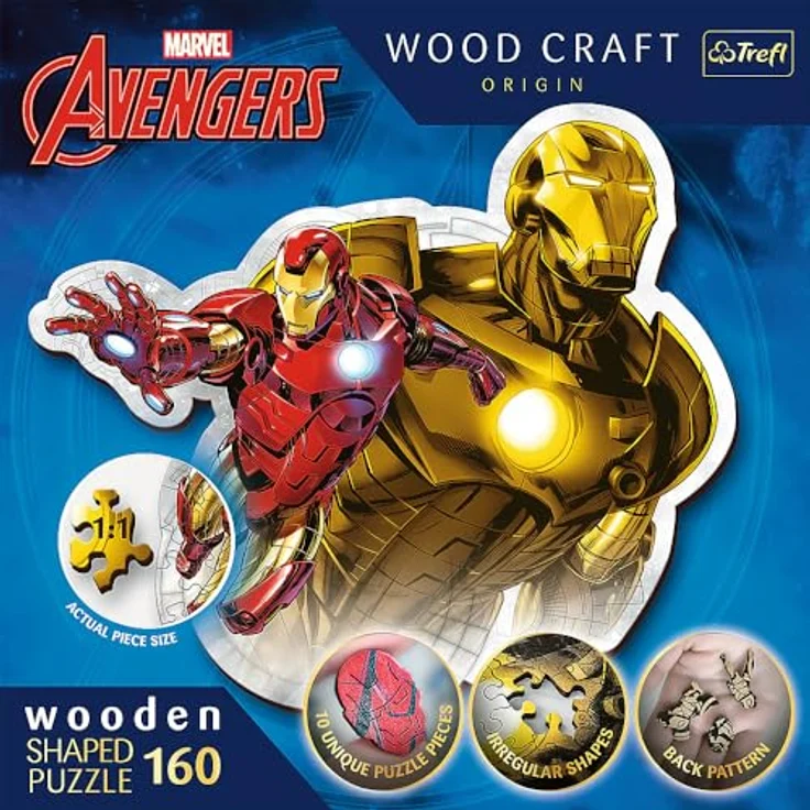 Trefl 20183 Woodcraft Marvel Avengers Konturenpuzzle aus Holz, Mehrfarbig – Bild 3