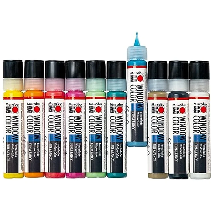 Marabu Sticker Marabu Window Color Set LAMA, 10 x 25 ml - Bunte Lama-Welt, Wasserbasierte Fenstermalfarbe – Bild 4